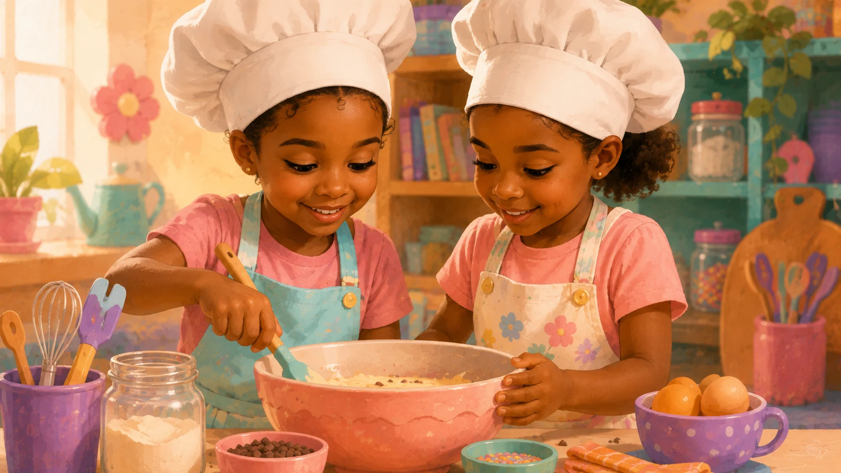 Children cooking together during a hands-on MINIscapes event